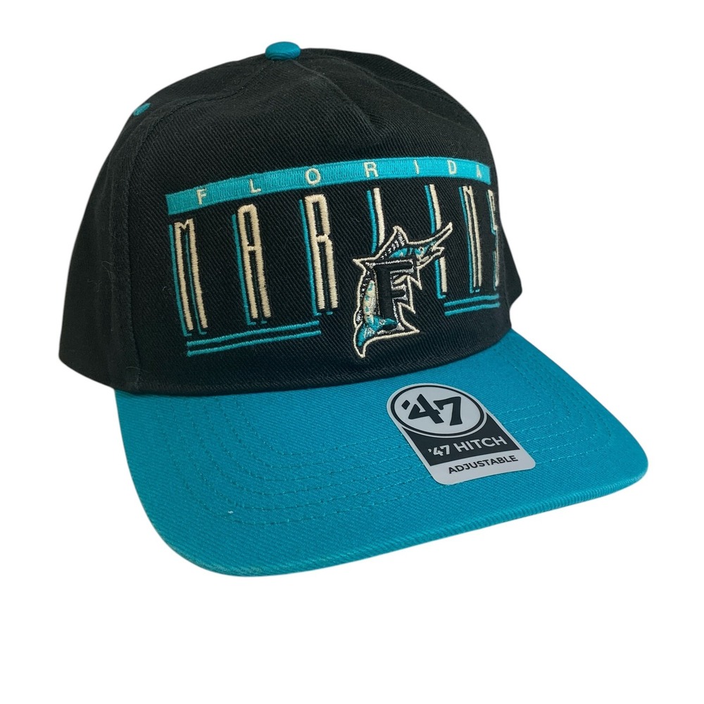 Florida Marlins '47 Brand Cooperstown Hitch Adjustable Snapback Cap Hat OSFM
